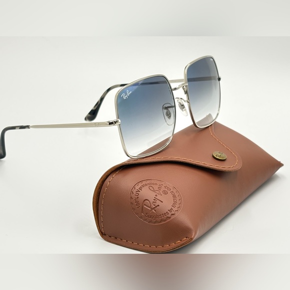 Ray-Ban Sunglasses RB1971 Silver Gradient Blue Lens Square Frame main image 7